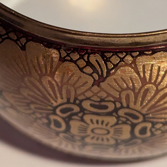 Vintage Boho Etched Wide Brass Cuff - Picture 5 of 5